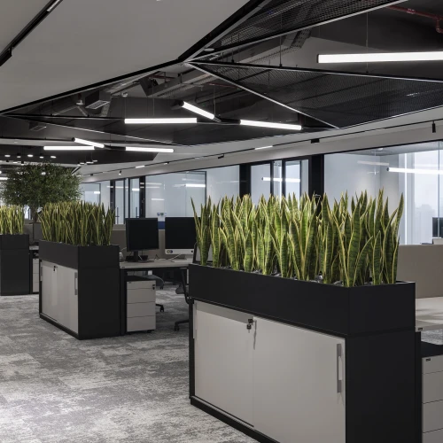 Artificial plant on a white table