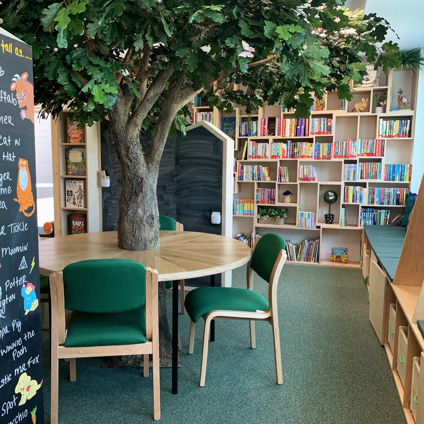 An artificial bespoke oak tree situated in Deer Park School